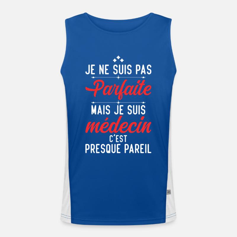 Je ne suis pas parfaite mais je suis médecin Débardeur respirant contrasté Homme 