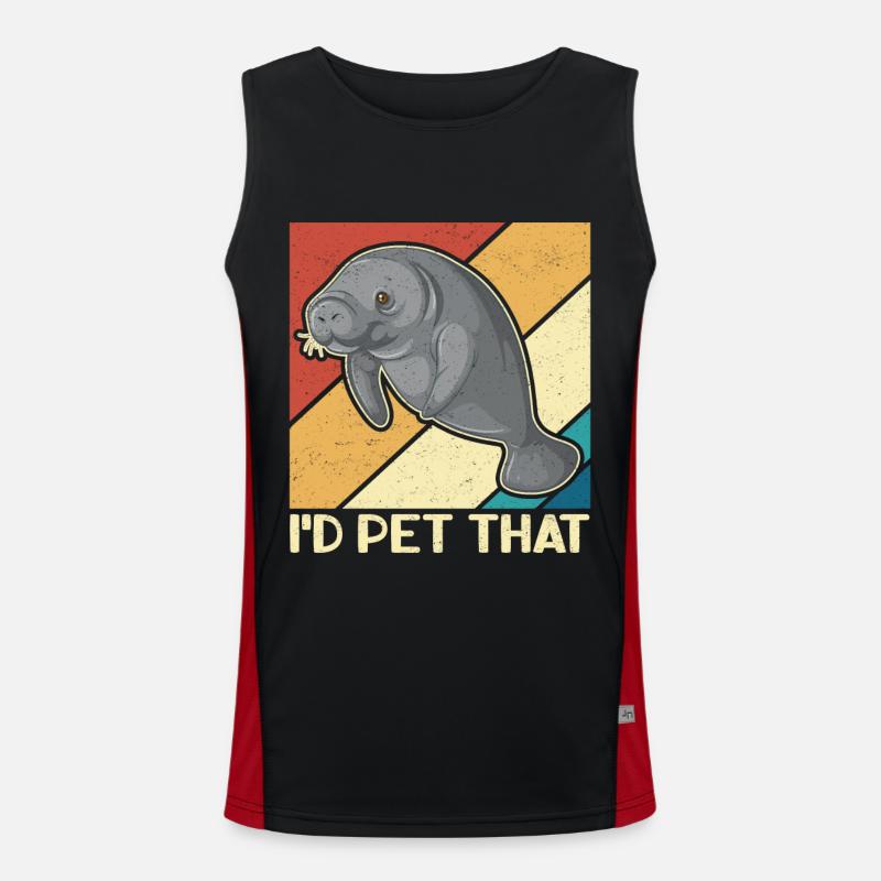 Manati Manatee Rundschwanzseekuh Seekuh Geschenk Funktionelles Kontrast-Tank Top für Männer 