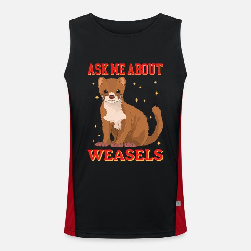 Weasel Mouse Weasel Hermännchen Gift - Men's Functional Contrast Tank Top  - black/red