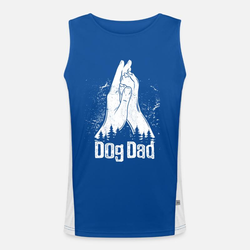 Dog Dad - Hand + Hundepfote - High Five Funktionelles Kontrast-Tank Top für Männer 