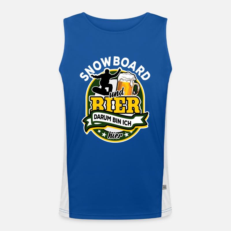 Snowboard & Bier - darum bin ich hier Funktionelles Kontrast-Tank Top für Männer 