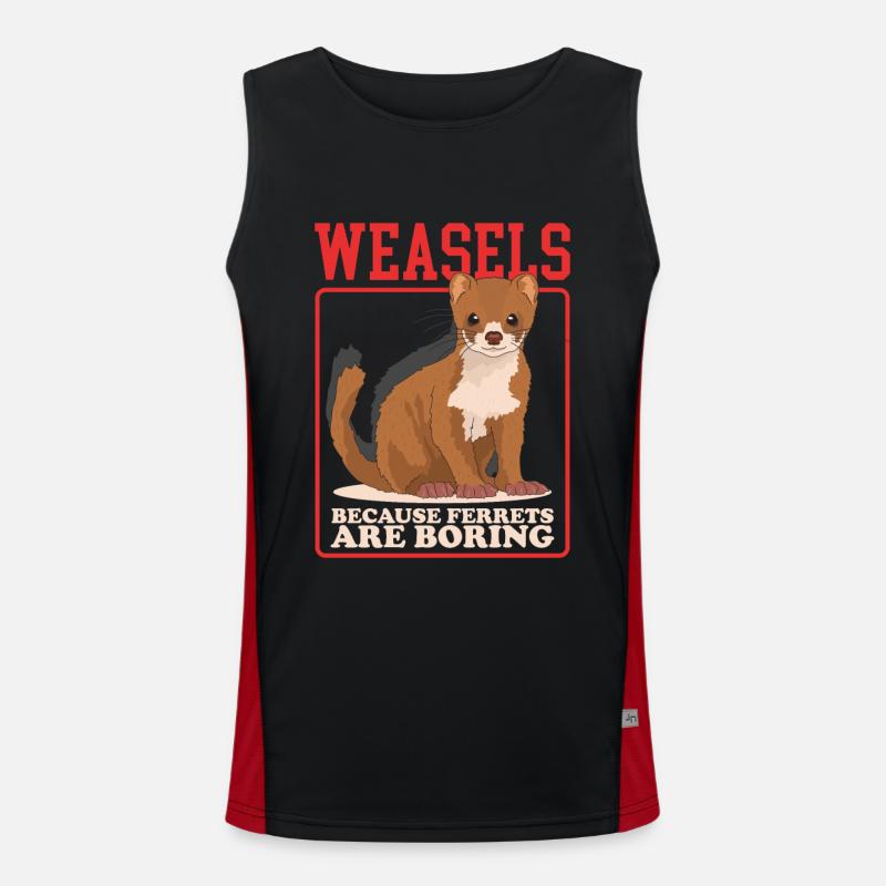 Weasel Mouse Weasel Hermännchen Gift - Men's Functional Contrast Tank Top  - black/red