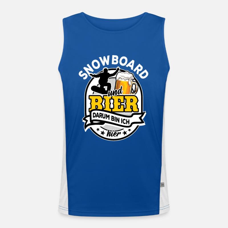 Snowboard & Bier - darum bin ich hier Funktionelles Kontrast-Tank Top für Männer 