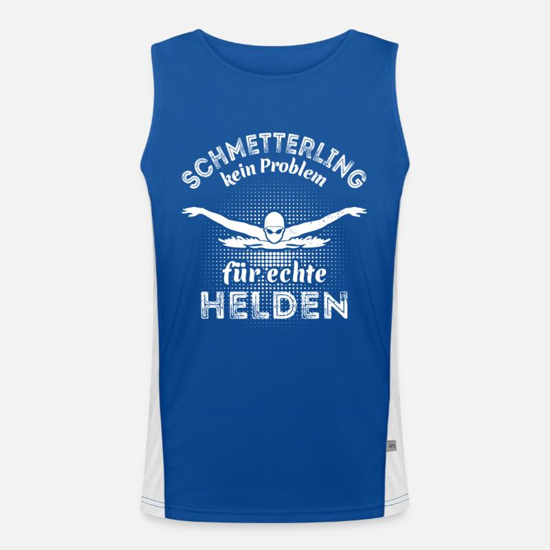 Schmetterling Stil - kein Problem für echte Helden Funktionelles Kontrast-Tank Top für Männer 