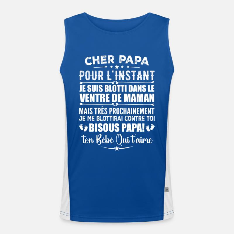 Original Pregnancy Ad for Expectant Dad Men's Functional Contrast Tank Top 