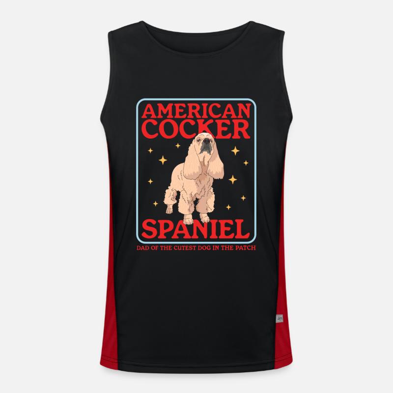 American Cocker Spaniel Dad Dog Gift Men's Functional Contrast Tank Top 