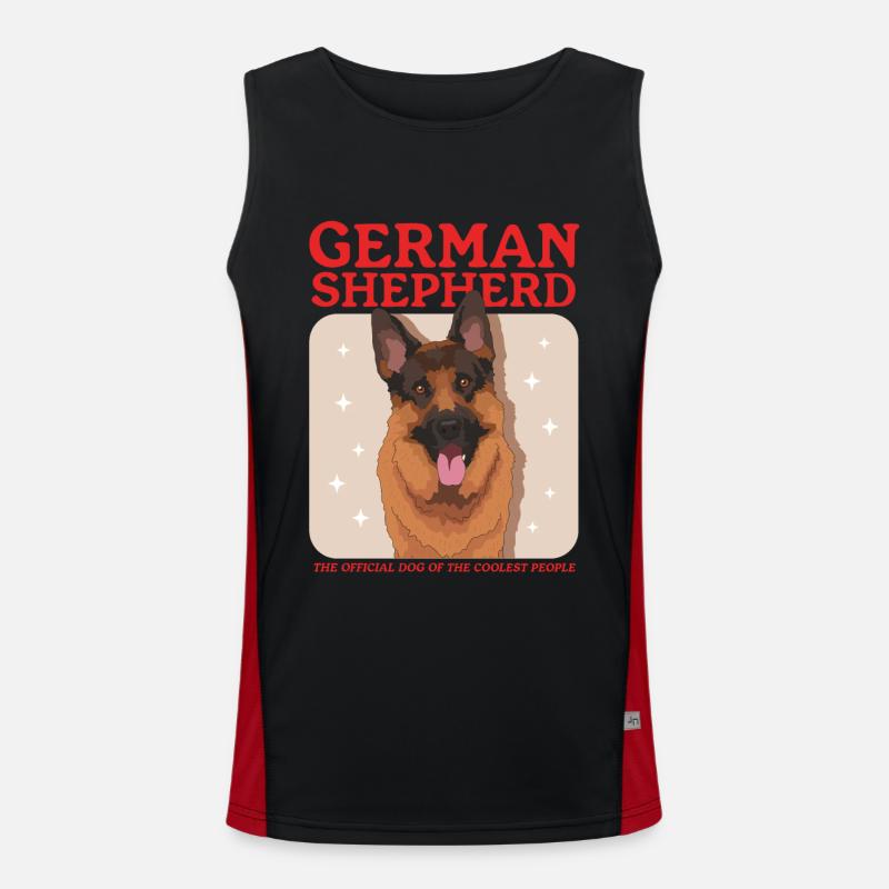 German Shepherds German Shepherd Gift - Men's Functional Contrast Tank Top  - black/red