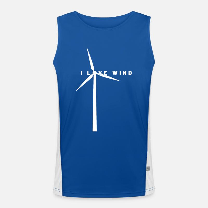 Énergie éolienne - J’aime le vent - Énergie éolienne - Parc éolien Débardeur respirant contrasté Homme 