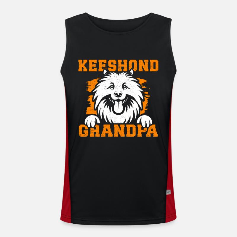 Keeshond Grandpa Wolfspitz Dog Dad Gift Men's Functional Contrast Tank Top 