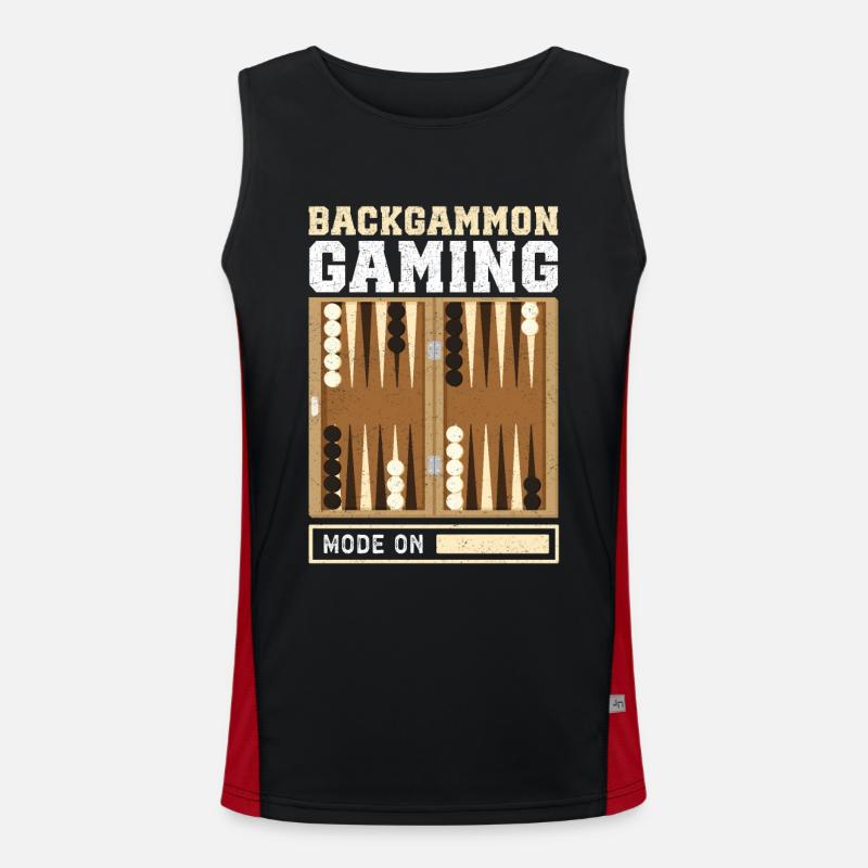 Backgammon Board Game Backgammon Player Gift Men's Functional Contrast Tank Top 