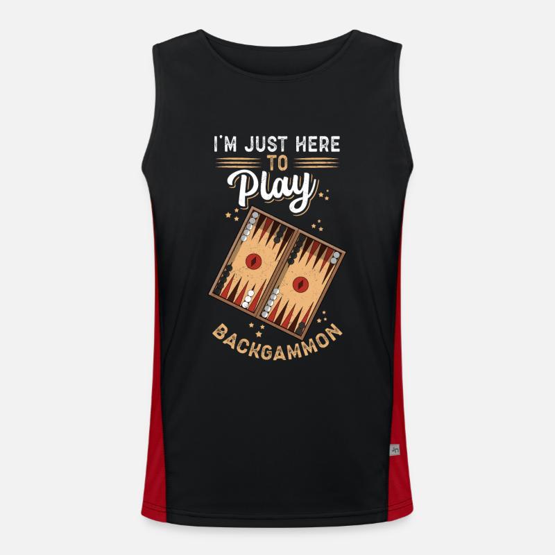 Backgammon Spiel Backgammon Brettspiel Geschenk Funktionelles Kontrast-Tank Top für Männer 