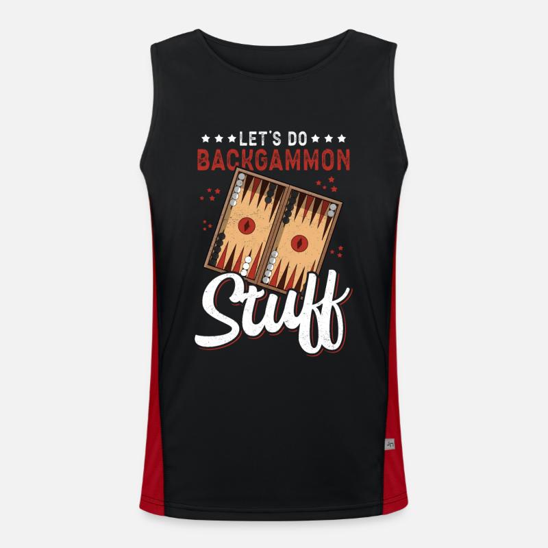 Backgammon Board Game | Backgammon Game Gift Men's Functional Contrast Tank Top 