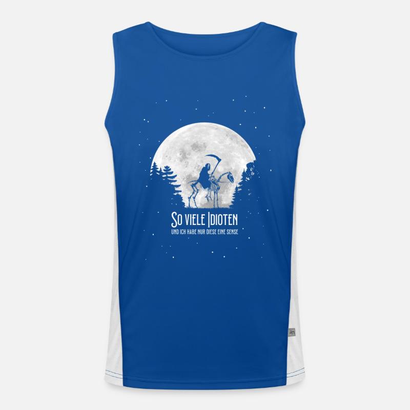 So viele Idioten aber nur eine Sense Funktionelles Kontrast-Tank Top für Männer 