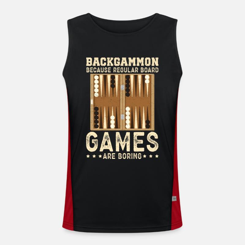 Cadeau de jeu de société Backgammon joueur de backgammon Débardeur respirant contrasté Homme 