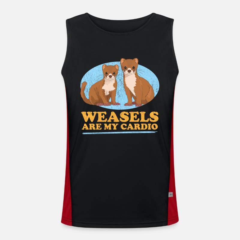 Weasel Mouse Weasel Hermännchen Gift - Men's Functional Contrast Tank Top  - black/red