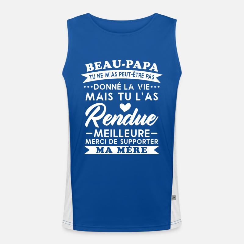Handsome dad not given life but made better Men's Functional Contrast Tank Top 