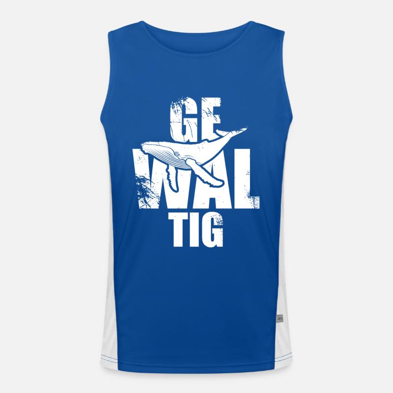 Gewaltig Wal - Buckelwal - Meeressäuger - Geschenk Funktionelles Kontrast-Tank Top für Männer 