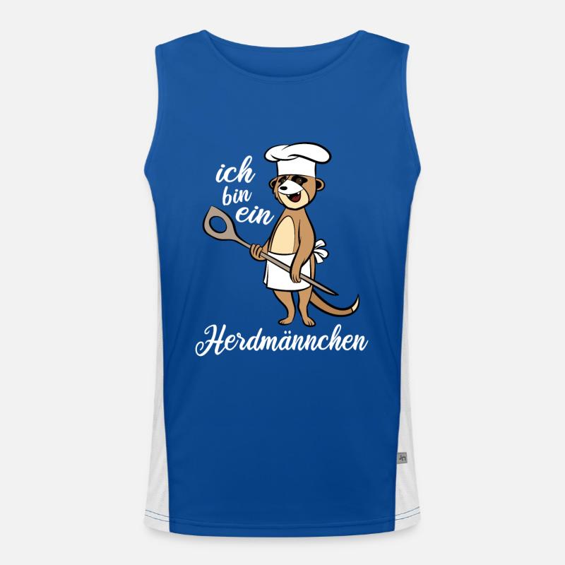 Ich bin ein Herdmännchen - Erdmännchen Kochlöffel Funktionelles Kontrast-Tank Top für Männer 