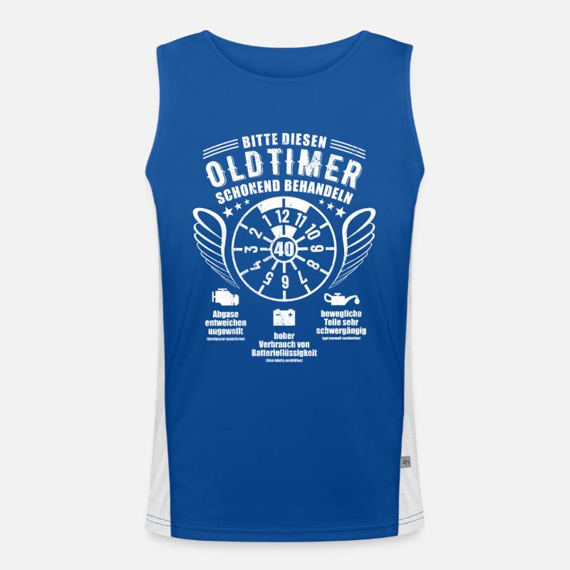 Oldtimer schonend behandeln - 40. Geburtstag Funktionelles Kontrast-Tank Top für Männer 