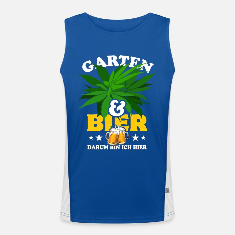 Garten & Bier - darum bin ich hier - Hanf Funktionelles Kontrast-Tank Top für Männer 