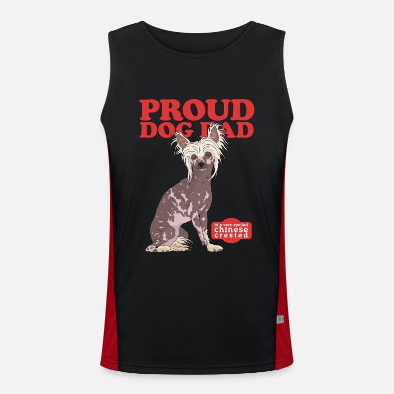 Chinese Crested Dad Crested Dogs Gift Men's Functional Contrast Tank Top 