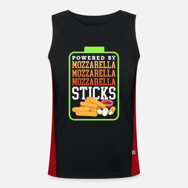 Bâtonnets de mozzarella Cheese Lover cadeau Débardeur respirant contrasté Homme 