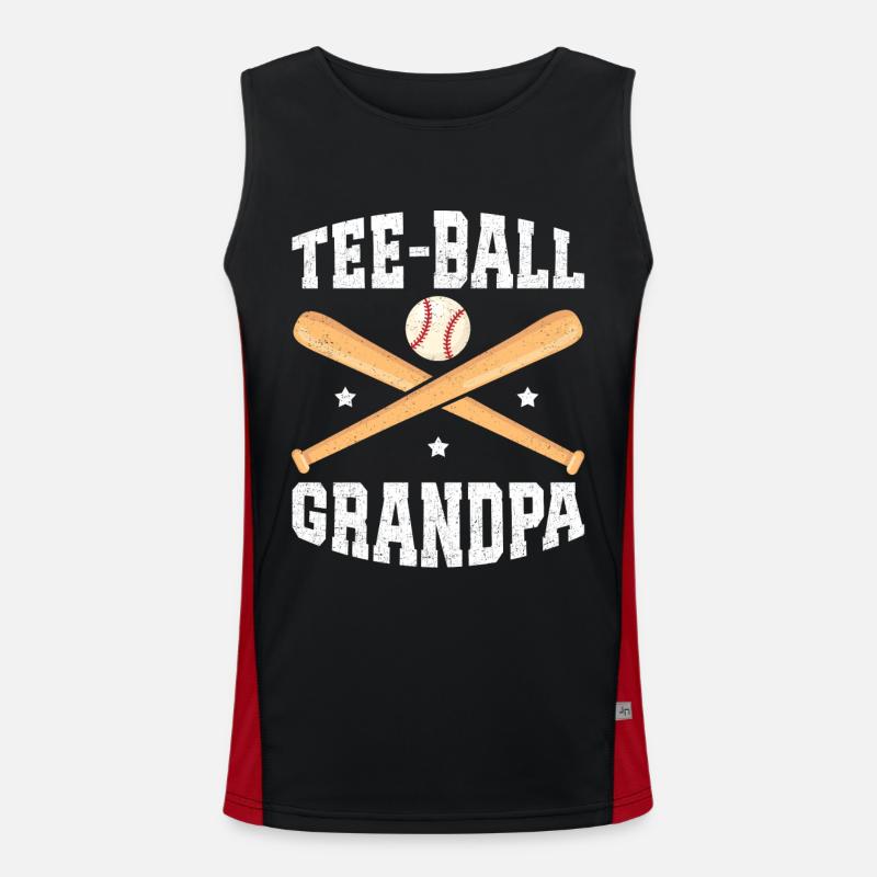 Tea Ball Grandpa Teeball Tea Ball T-Ball Gift Men's Functional Contrast Tank Top 