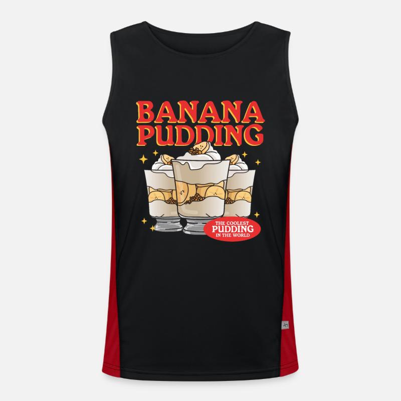 Pudding à la banane Cadeau de pudding à la banane Débardeur respirant contrasté Homme 