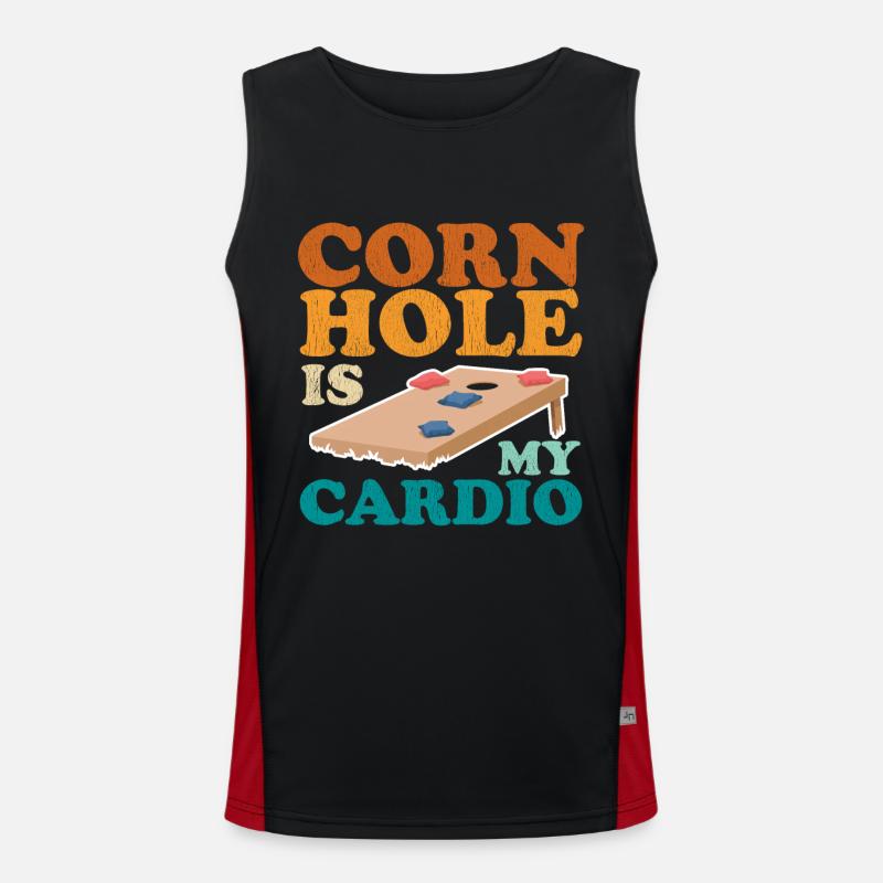 Cornhole Spieler Sackloch Bean Bag Geschenk Funktionelles Kontrast-Tank Top für Männer 
