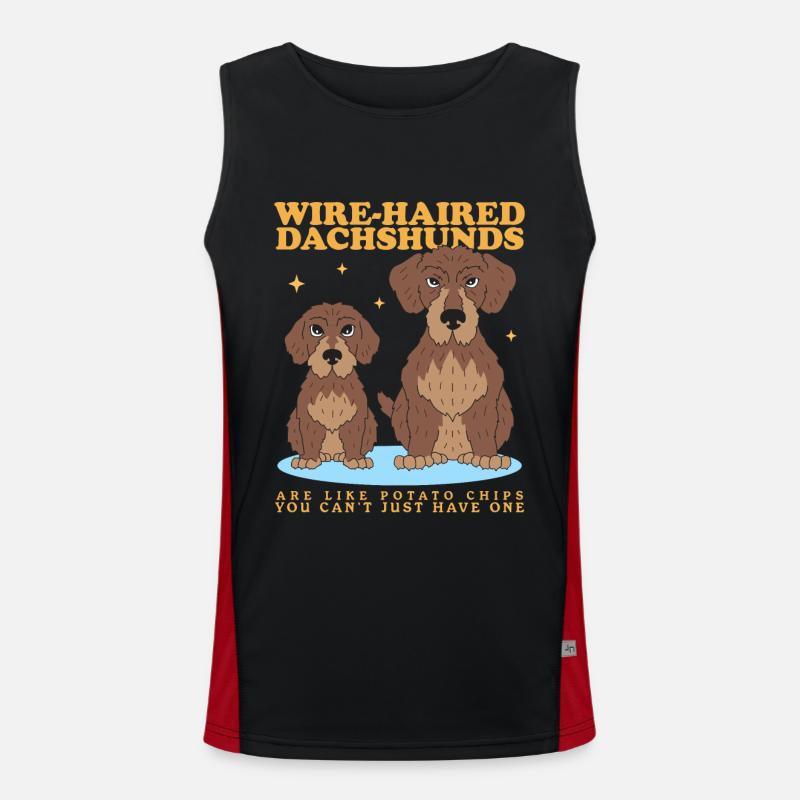Rauhaardackel Dackel Dachshund Teckel Geschenk Funktionelles Kontrast-Tank Top für Männer 
