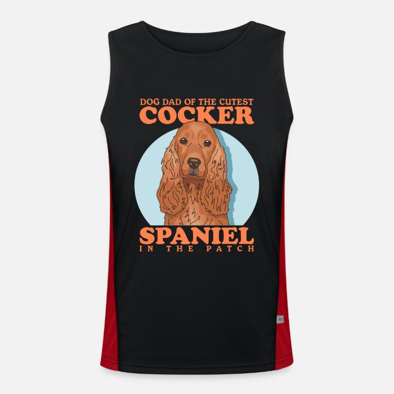 Cocker Spaniel Dad Cocker Spaniel Gift Débardeur respirant contrasté Homme 