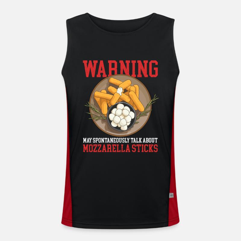 Mozzarella Sticks Cheese Lover Gift Men's Functional Contrast Tank Top 