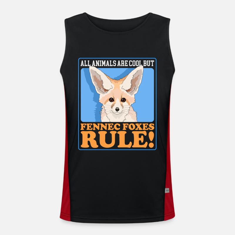 Fennec Desert Foxes Fox Gift - Men's Functional Contrast Tank Top  - black/red