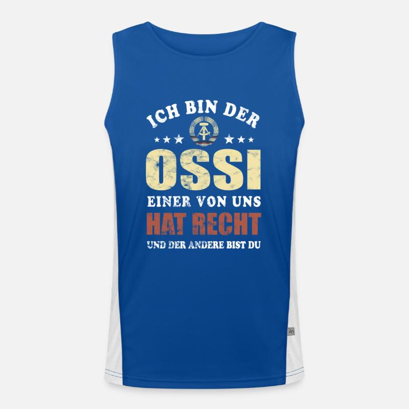 Ich bin der Ossi einer von uns hat Recht - Spruch Funktionelles Kontrast-Tank Top für Männer 