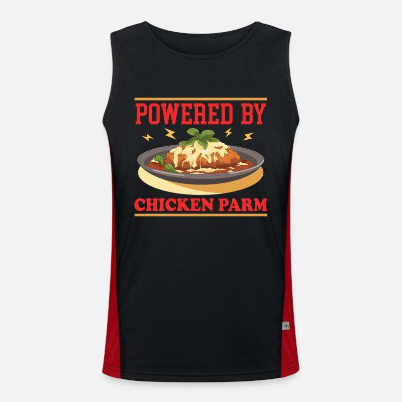 Chicken Parmesan | Chicken Parm Geschenk Funktionelles Kontrast-Tank Top für Männer 