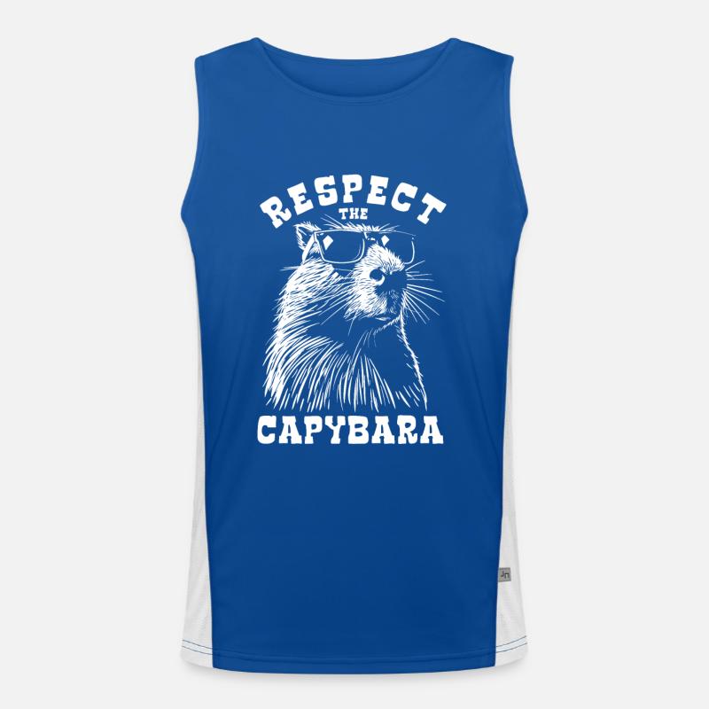 Respect Le Capybara - Spruch Débardeur respirant contrasté Homme 