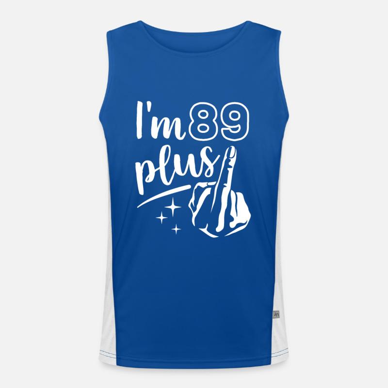 I'm 89 plus 1, middle finger 90th birthday Men's Functional Contrast Tank Top 