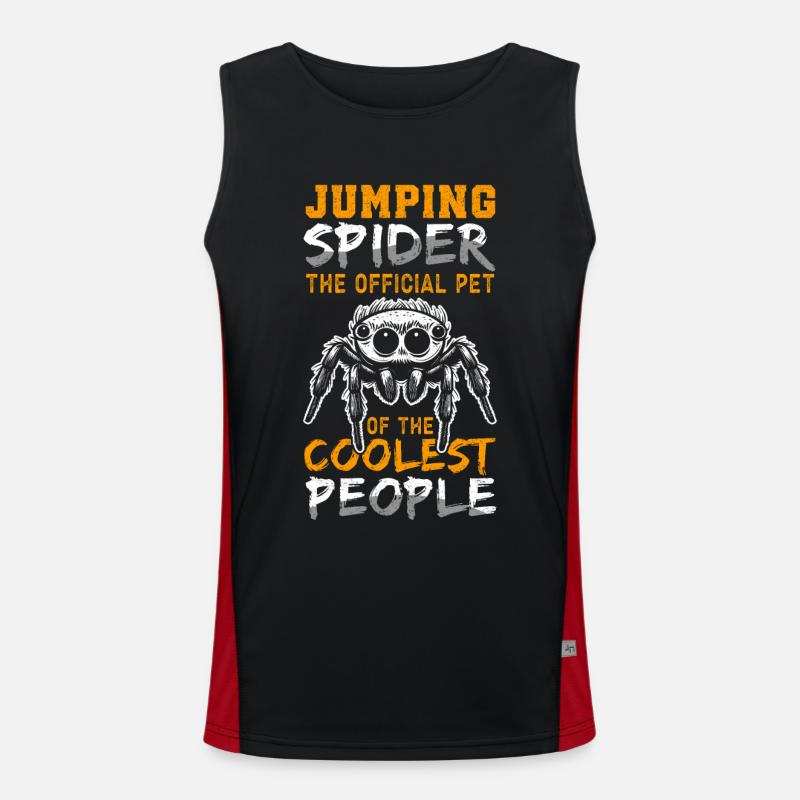 Jumping Spiders Jumping Spider Gift - Men's Functional Contrast Tank Top - black/red
