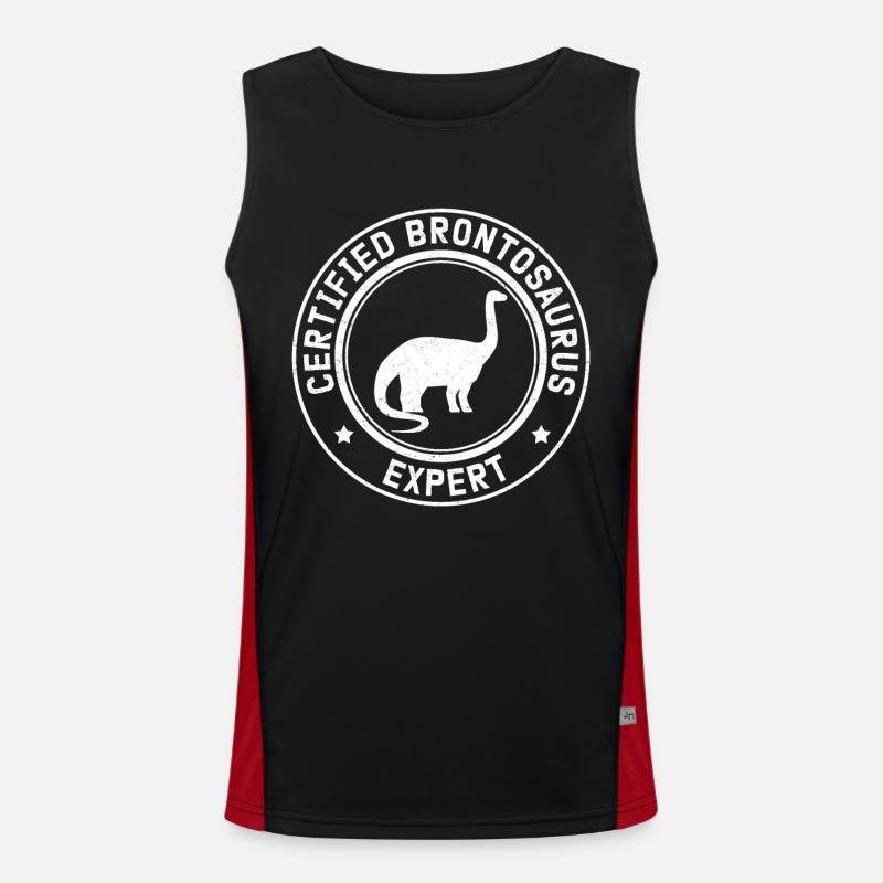 Brontosaurus Experte Dinosaurier Dino Geschenk Funktionelles Kontrast-Tank Top für Männer 