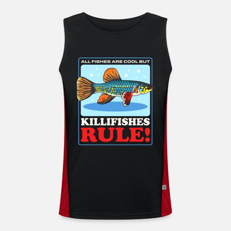 Killifish Egg-laying Toothcarp Gift Men's Functional Contrast Tank Top 