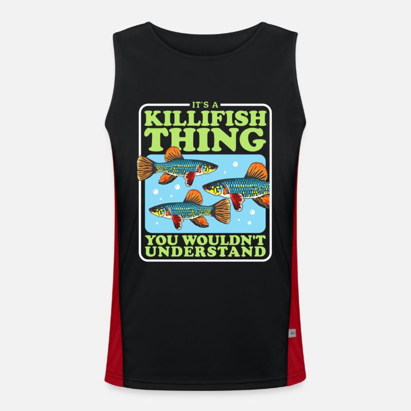 Killifish Fish Egg-laying Toothcarp Gifts Men's Functional Contrast Tank Top 