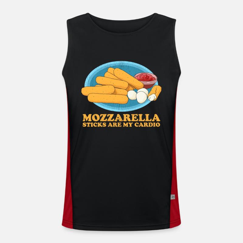 Mozzarella Sticks Cheese Lover Gift Men's Functional Contrast Tank Top 