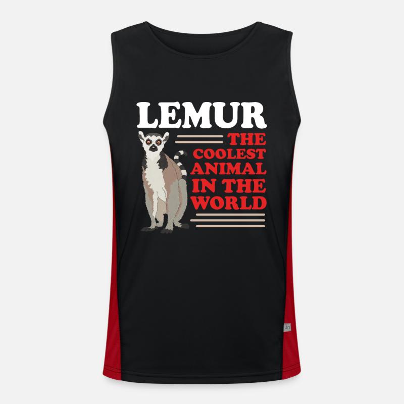 Lemur Katta Lemuren Ringelschwanz Lemure Geschenk Funktionelles Kontrast-Tank Top für Männer 