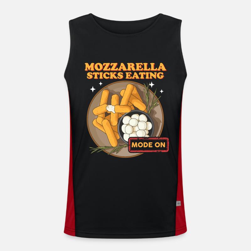 Mozzarella Sticks Cheese Lover Gift Men's Functional Contrast Tank Top 