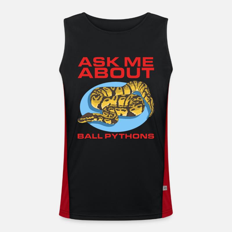 King Python Python Snake Gifts - Men's Functional Contrast Tank Top  - black/red