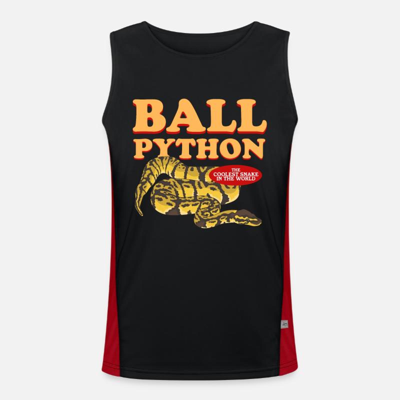 Roi Python Python Serpents Cadeau - Débardeur respirant contrasté Homme  - noir/rouge