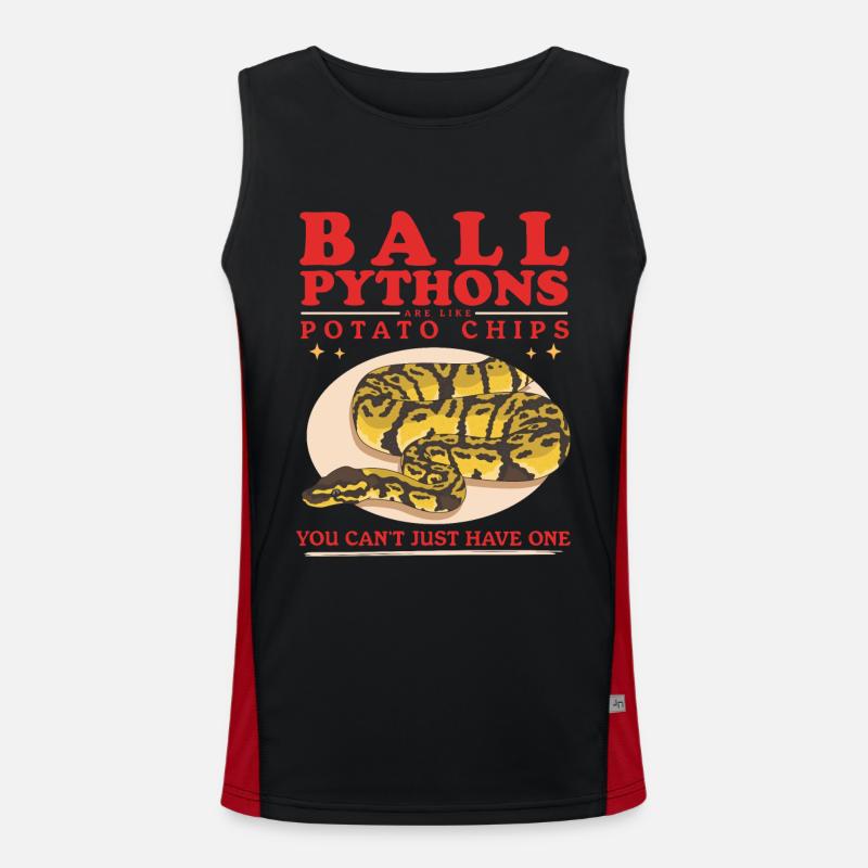 Roi Python Python Serpent Cadeaux - Débardeur respirant contrasté Homme  - noir/rouge