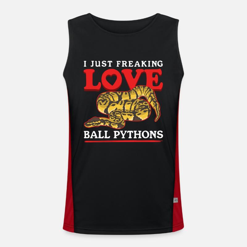 Königspython Schlangen Python Geschenke - Funktionelles Kontrast-Tank Top für Männer - Schwarz/Rot