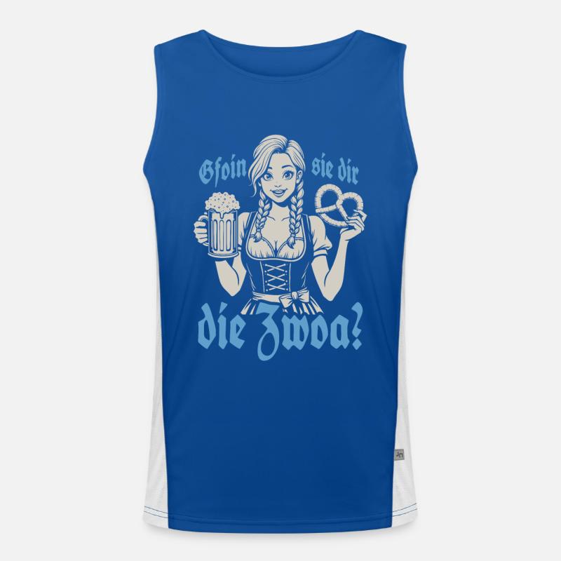 Gefallen sie dir, die Zwei? Dirndl Bier & Bretzen Funktionelles Kontrast-Tank Top für Männer 