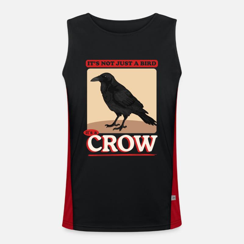 Corbeaux oiseaux corbeaux noirs cadeau Débardeur respirant contrasté Homme 